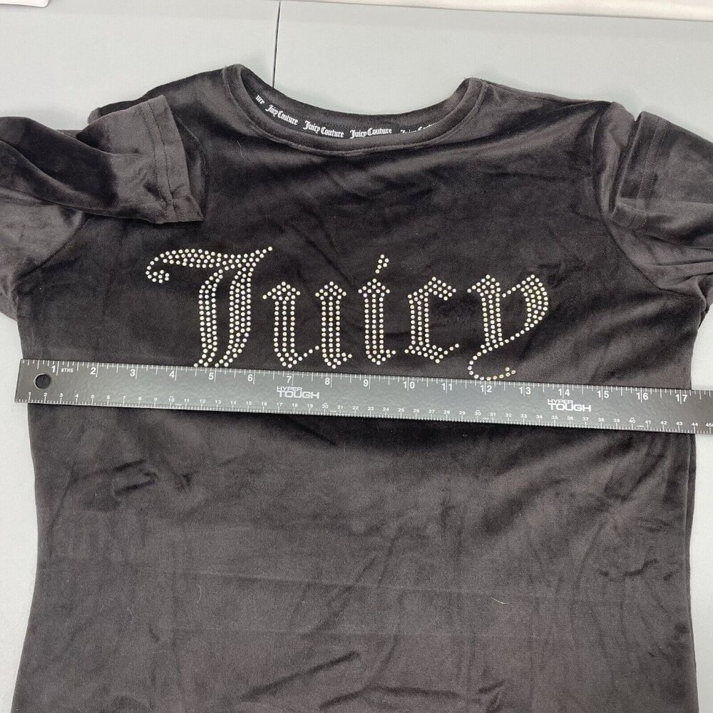 Juicy Couture Pajama Top Sleepwear Rhinestone Bling Logo Velour Black Womens S - Picture 7 of 9